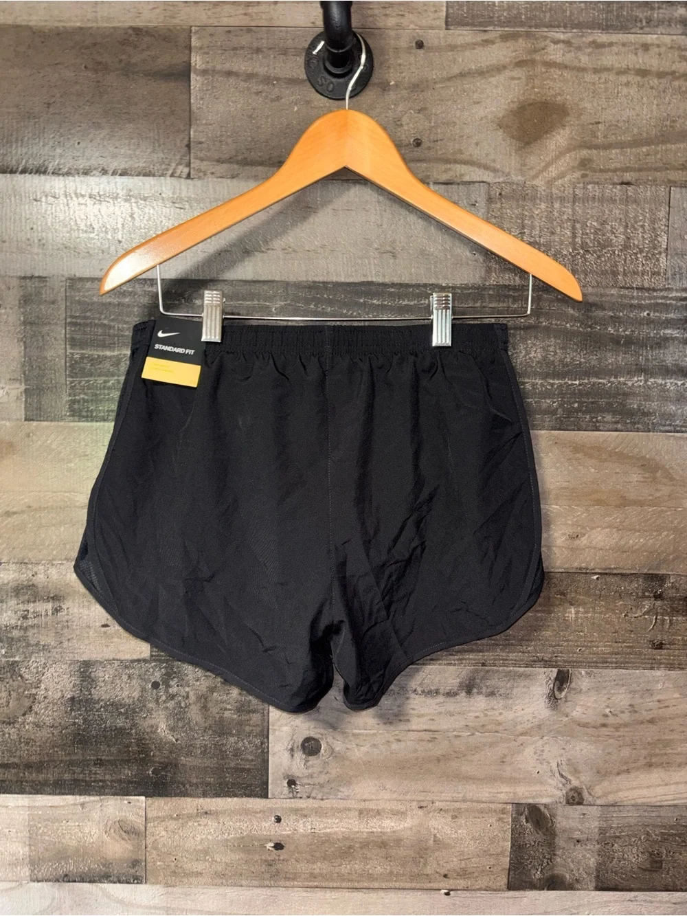 NWT Nike Black Girls Medium Plus size Athletic Shorts with White Swoosh